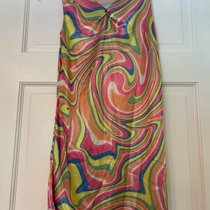 Kids Disco Costume Colorful Dress with White Hat